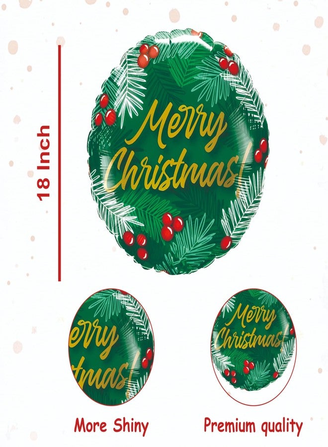 YOURS DECOR Christmas theme foil balloons set, pak of 5 pcs for chrsitmas decoration, santa theme decor, Xmas celebration, home decoration items (Green Gift foil) - Image 5